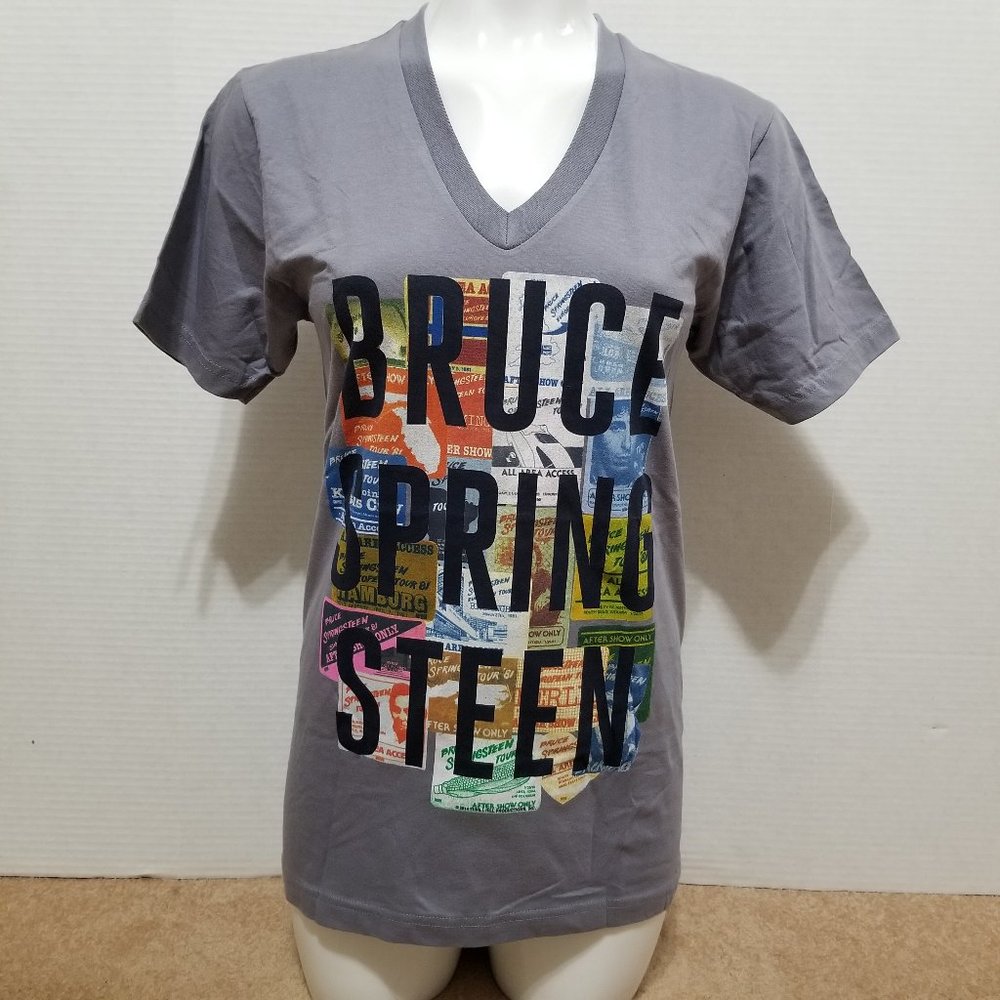Bruce Springsteen shirt Small concert tour poster collage graphic band merch